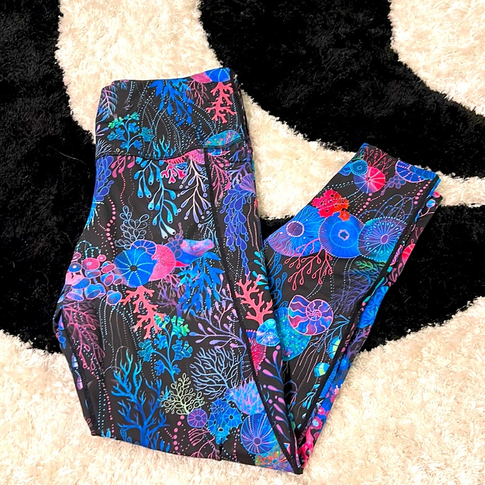 Blackmilk floral coral HW ninja pants